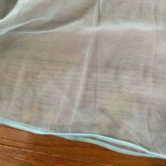 Vintage Vassarette Baby Blue Sheer Open Front Robe/Housecoat with Lace Sz Small - Picture 13 of 16